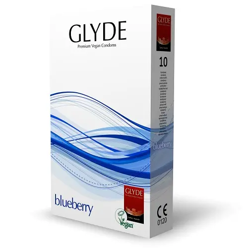 Glyde Ultra Blueberry Flavour Vegan Condoms 10 Pack - Image 3