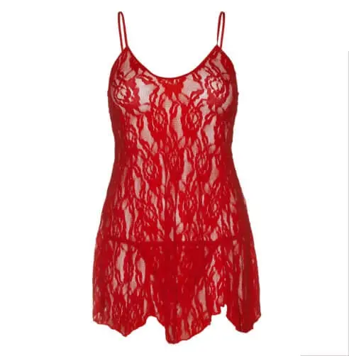 Leg Avenue Rose Lace Flair Chemise - Black - Image 3
