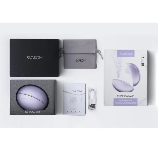 Svakom Galaxie Suction Vibrator with Mood Projector Metallic Lilac - Image 12