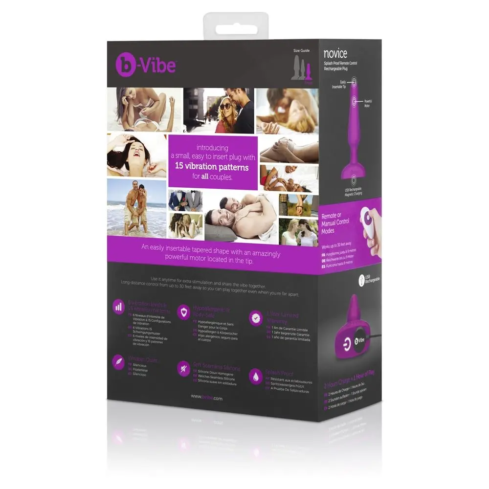 b-Vibe Novice Plug Fuchsia/Silver - Image 4