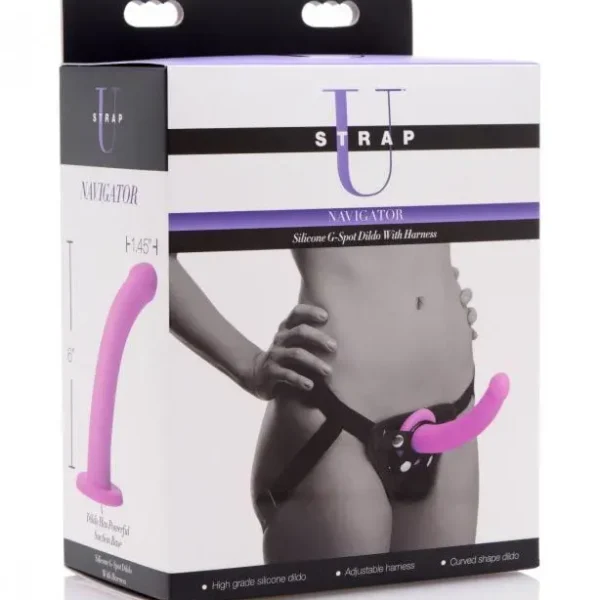Navigator Silicone G-Spot Dildo with Harness - Image 2