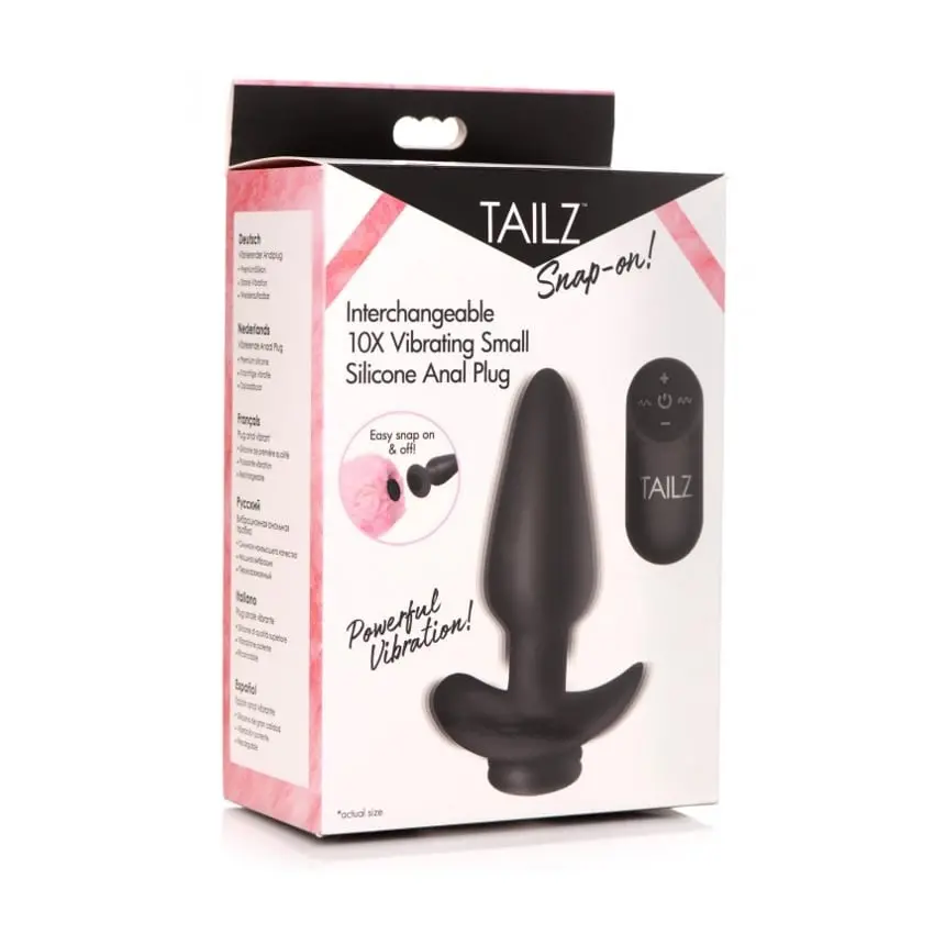 Tailz Interchangeable 10X Vibrating Small Silicone Anal Plug With Remote - Image 2