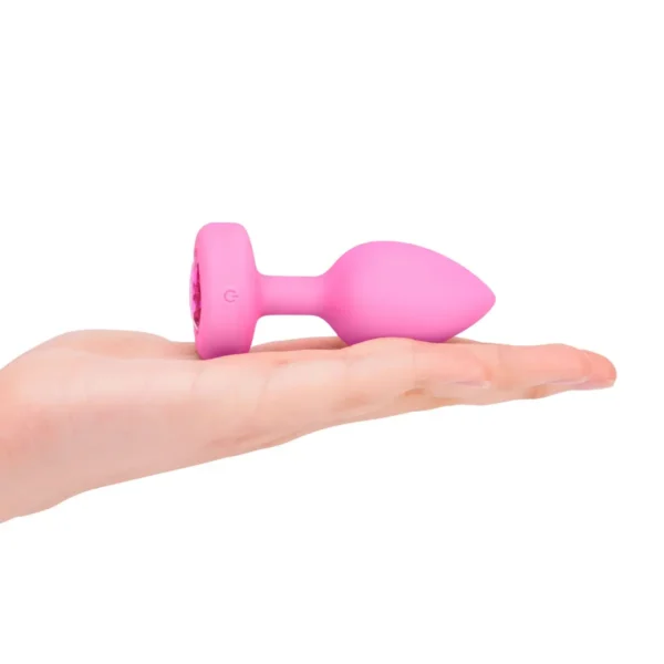 b-Vibe Vibrating Heart Butt Plug Pink Small Medium - Image 3