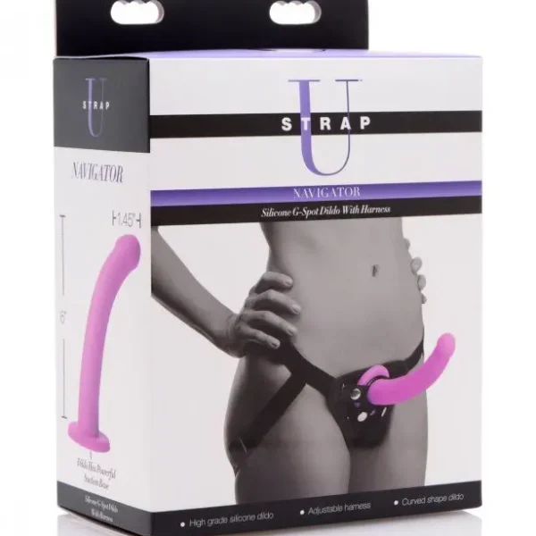 Navigator Silicone G-Spot Dildo with Harness - Image 9