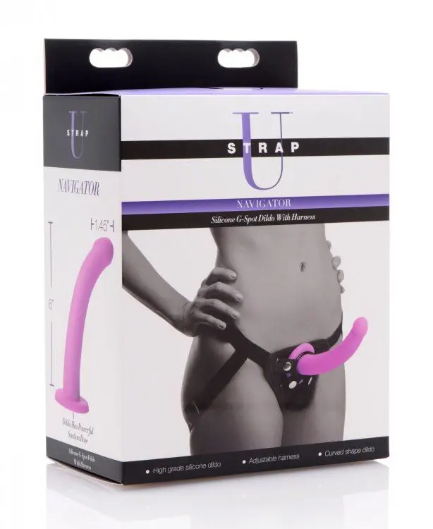 Navigator Silicone G-Spot Dildo with Harness - Image 9