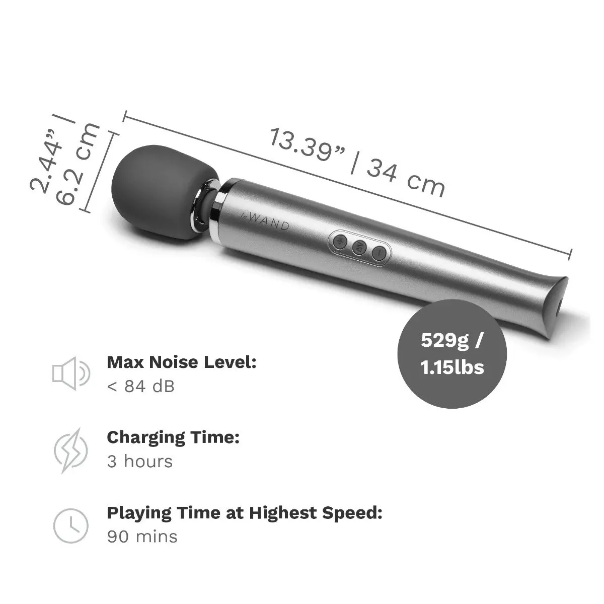 Le Wand Rechargeable Massager Grey - Image 16