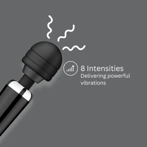 Loving Joy Rechargeable Magic Wand Vibrator Black - Image 4