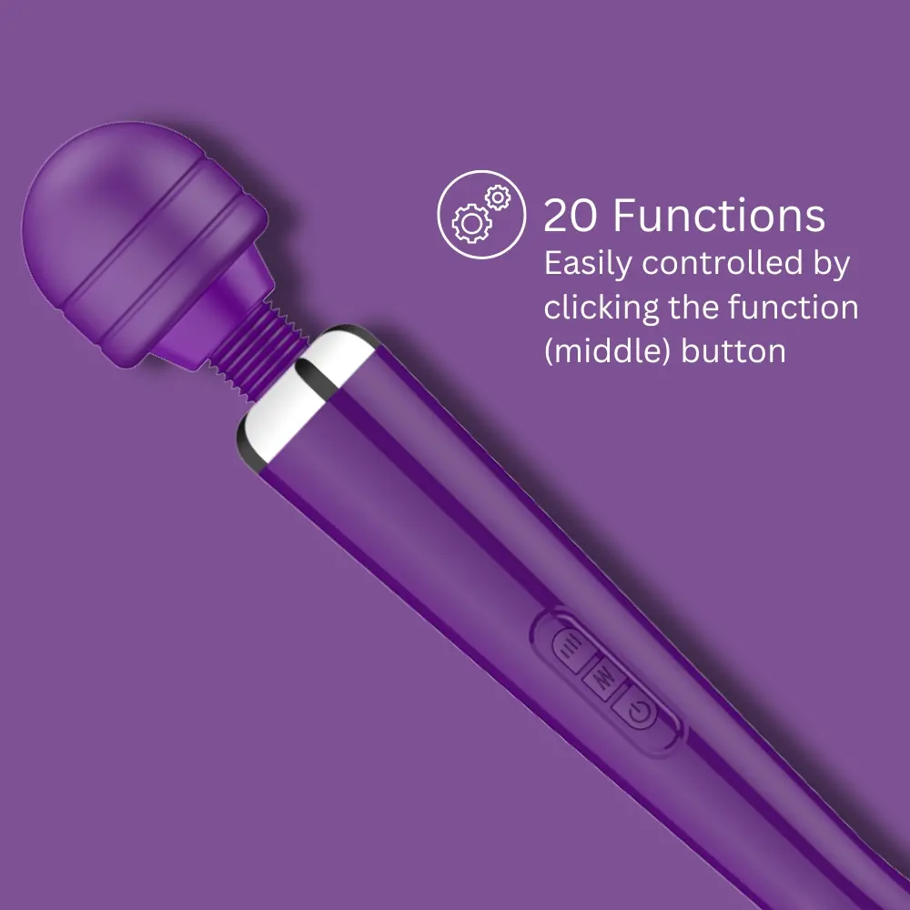 Loving Joy Rechargeable Magic Wand Vibrator Purple - Image 4