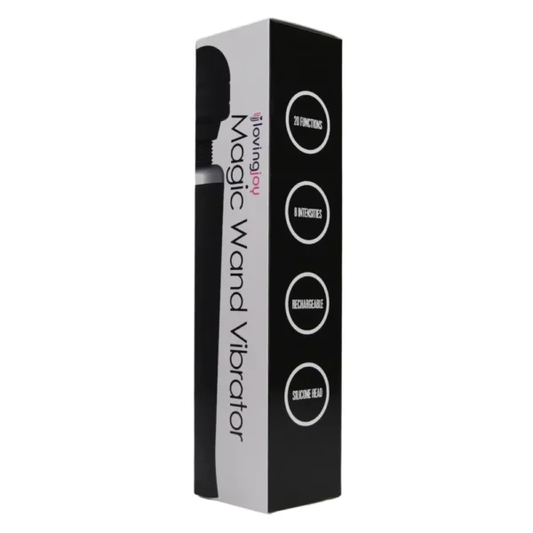 Loving Joy Rechargeable Magic Wand Vibrator Black - Image 6
