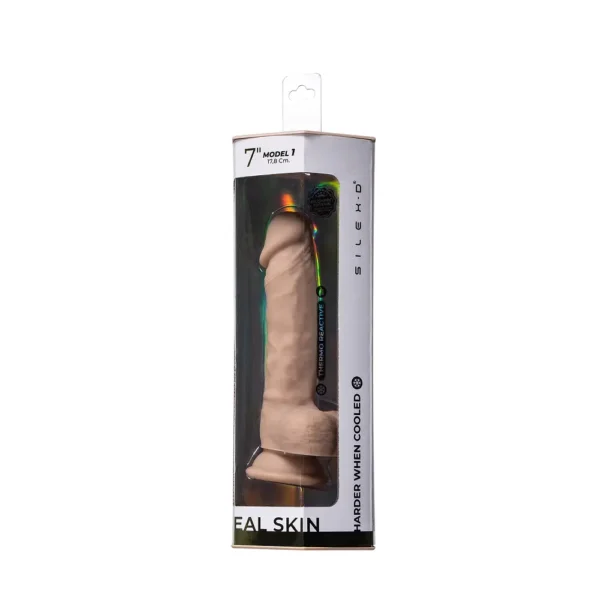 SilexD 7 inch Real Skin Liquid Silicone Dildo with Suction Cup and Balls - Image 7