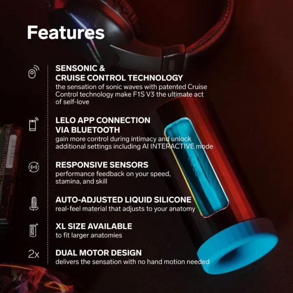 LELO F1S V3 AI Interactive Male Masturbator Blue - Image 9